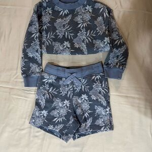 Floral Blue Kids Matching Set